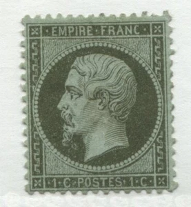 France 1862 1 centime bronze green on pale blue unused no gum - Picture 1 of 1