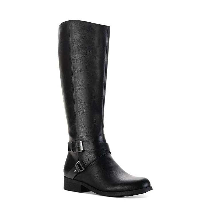 Style Co Womens 6.5 M Black Faux Leather Marliee Knee High Riding Boots NIB JF1 - Image 1 of 1