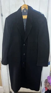 CHRISTIAN AUJARD Cashmere Blend Woven Italy Overcoat Black Size 46 Top Coat - Picture 1 of 11