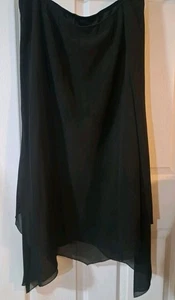 Alex Evenings Maxirock 2x Lagenlook schwarz Chiffon Rüschen fließend Gummibund - Bild 1 von 7