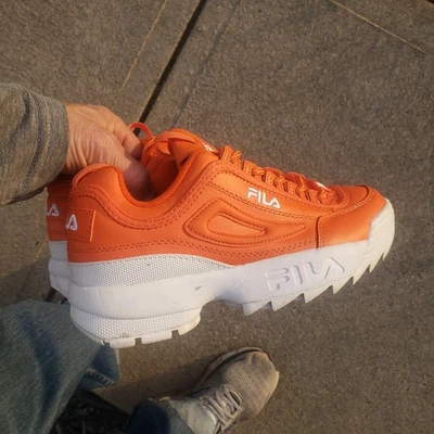 ***** Mujer Niñas Naranja Fila Disruptor II Zapatos Tenis 5FM00401-821 Talla 7 Foto 1 de 4