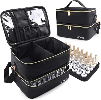 Estuche Organizador de Esmalte de Uñas, 40 Botellas (15Ml - 0.5 Fl.Oz) Capacidad, Doble Almacenamiento Foto 1 de 4