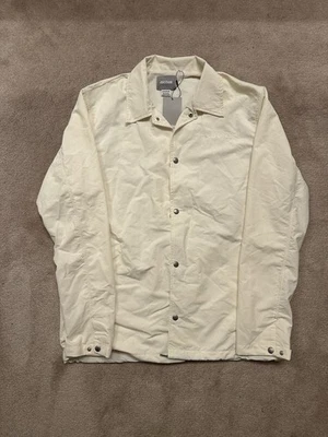 NWT BRAND NEW ASICS Off-White Coaches Jacket XL Mens Cream Ivory Windbreaker Foto 1 de 4