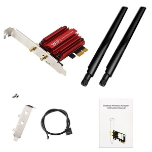 3000Mbps Desktop PCIe Adapter 2.4G/5G Dual Band AX200 802.11AX PCI-E Wifi Card - Picture 1 of 8