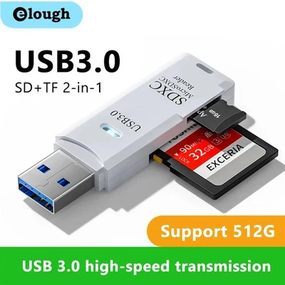 2 In 1 TF SD Card Reader USB 3.0 Micro SD Card To USB Adapter Smart Card Reader - Image 1 of 4