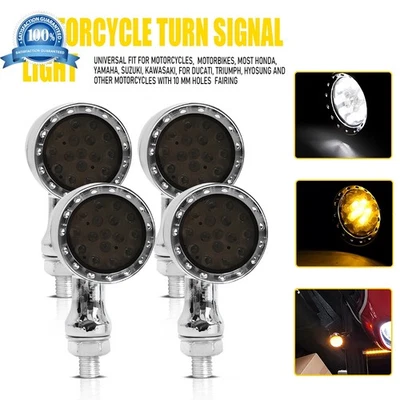 Luz intermitente LED cromada de 4 piezas para Yamaha V Star 250 650 950 1100 Foto 1 de 4