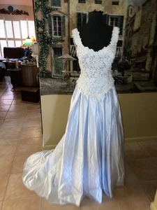 Wendy Makin hellblau Rock weiß Spitze ärmellos Mieder Braut formell 4 - Bild 1 von 8