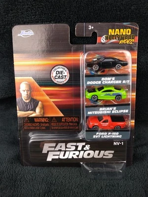 JADA NANO HOLLYWOOD RIDES FAST & FURIOUS NV-1 SET ¦ RARE JDM CHARGER ECLIPSE - Image 1 of 4
