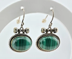 Ohrringe Silber 925 mit Malachit und Peridot Akzenten - Bild 1 von 9