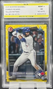Bowman Charles McAdoo Prospects 2025 patrón amarillo borde #/75 Blue Jays OCG 10 - Imagen 1 de 2