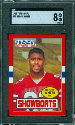 1985 TOOPS USFL #75 REGGIE WHITE (HOF)  SGC 8 !! - Image 1 of 2