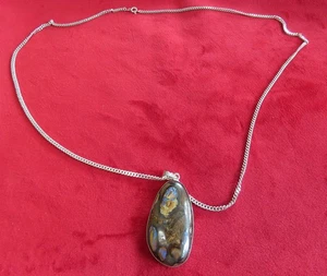 925er Sterlingsilber Ankerkette mit großem Boulder Opal - Bild 1 von 8