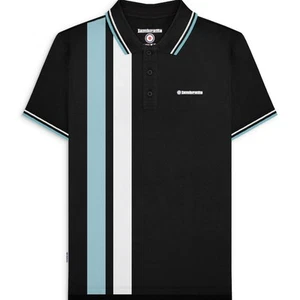 Lambretta Mens Vertical Stripe Short Sleeve Polo Shirt - Picture 1 of 10