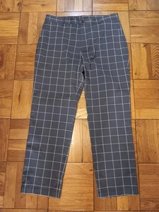 Slazenger Herren Golfhose 36x30 Flatfront grau weiß kariert kariert Stretch - Bild 1 von 7