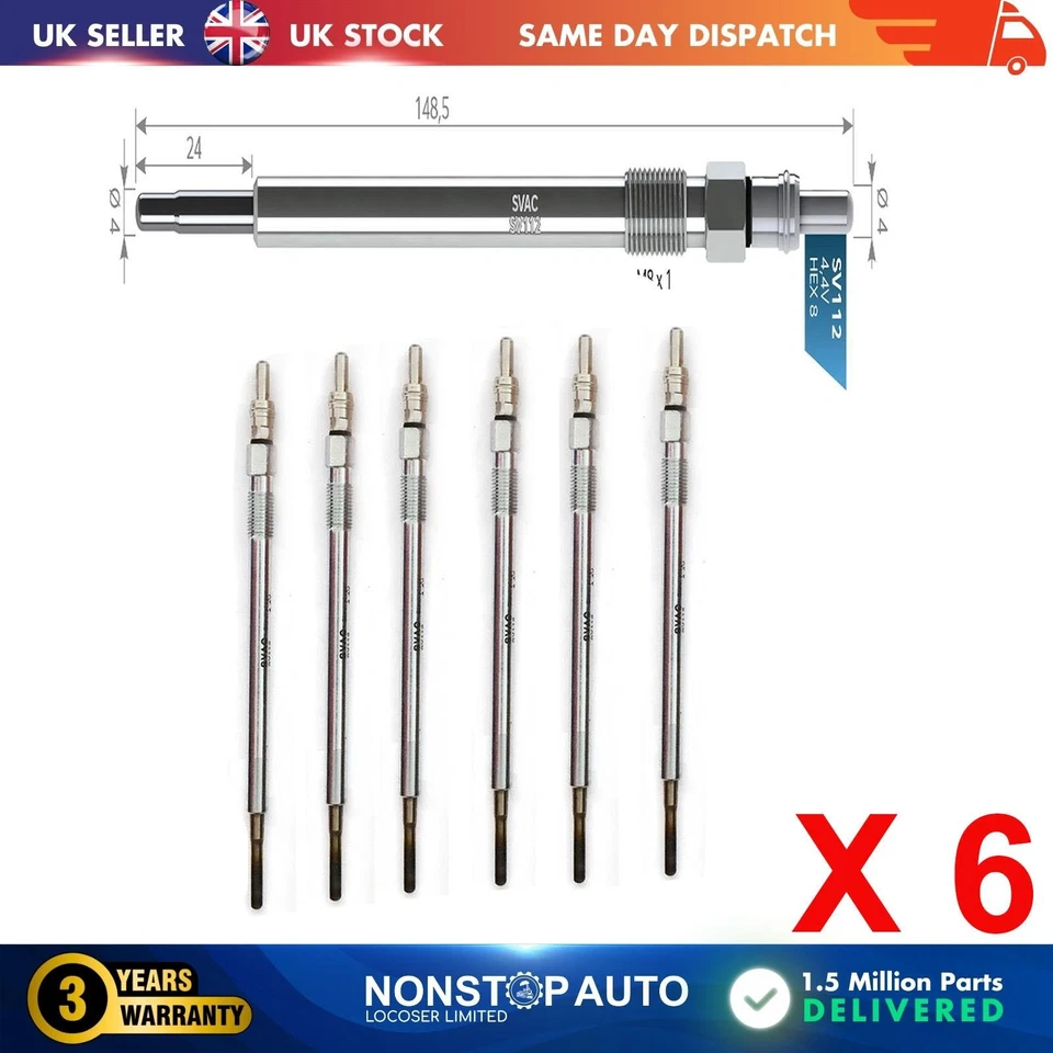 6X Glow Plugs For CHRYSLER 300 C 05175756AA - Image 1 of 4