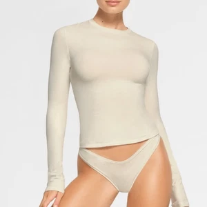 Camiseta para mujer Skims Bone manga larga algodón jersey talla XXS NUEVA CON ETIQUETAS - Imagen 1 de 11