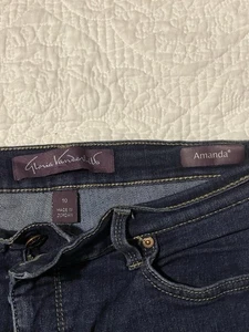 Pantalones de mezclilla Gloria Vanderbilt Amanda bolsillos de pierna recta azul elástico talla 10 - Imagen 1 de 6