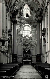 Postkarte Kirchen Bauwerke ~1950/60 Salzburg Innenansicht Kollegien-Kirche - Bild 1 von 2