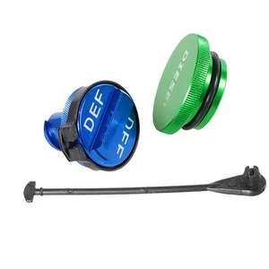 Aluminum Diesel Fuel Cap & DEF Cap Combo for 2013-2018 Dodge Ram 1500 2500 3500 - Picture 1 of 9