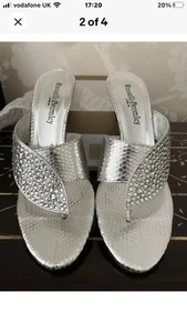 Russell & Bromley Silver Heel Mules. Size 4 leather - Picture 1 of 5