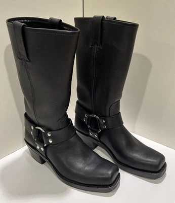 Botas Frye Arnés 12R Mujer Talla 7M Negras Hechas en EE. UU. Moto Motociclista Western Puntera Cuadrada Foto 1 de 4