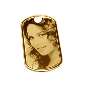 375 FOTO DE ORO SÓLIDO 9CT ETIQUETA DE PERRO GRABADA CON CADENA Y OPCIONES DE GRABADO REGALO - Imagen 1 de 6