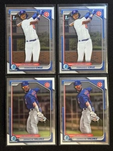2024 Bowman - Chrome Prospects Lote de (4) Chicago CUBS F.Cruz, D.Valdez ++ - Imagen 1 de 4