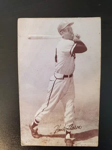 Hank Aaron Baseball Exhibit Card Autographed Black & White - Picture 1 of 3