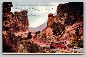 Postcard Castle Gate Price Canyon Utah D & R G R R Train Bridge Unused c1909 - Picture 1 of 2