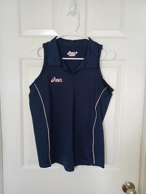 Polo de tenis para mujer Asics dorado sin mangas talla L grande rosa azul marino Foto 1 de 4