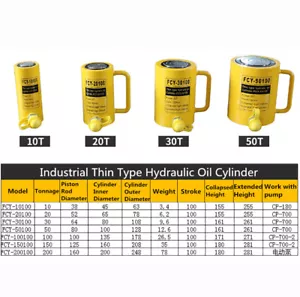 Stroke 100MM Industrial Thin Type Hydraulic Oil Cylinder Hydraulic Jack 10-100T - Bild 1 von 11