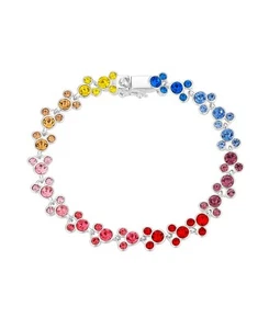 Disney Multi Color Crystal Mickey Mouse Bracelet - Silver - Picture 1 of 3