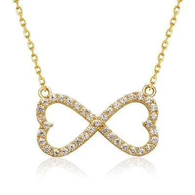 Ожерелье с подвеской из желтого/белого/розового золота 14 карат с фианитами Infinity - Изображение 1 из 4