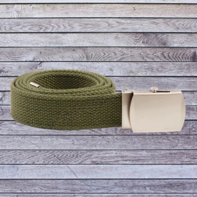 Chrome Buckle Canvas Belt (30mm - Image 1 of 4