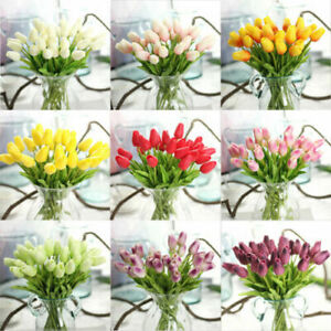 Artifical Real Touch PU Tulips Flower Bouquet Wedding Party Bridal Home Decor