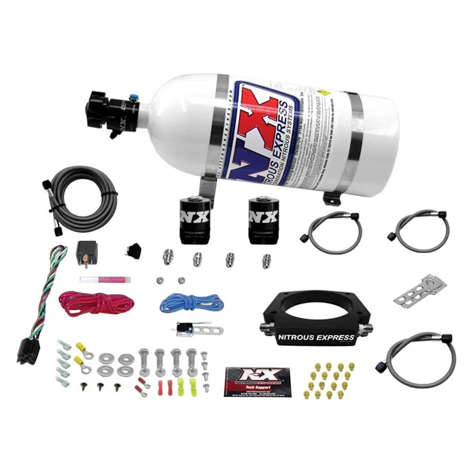 Kit de placa nitrosa Nitrous Express GM LS 102mm (50-400HP) com garrafa de 10 lb 20933-10 - Imagem 1 de 1