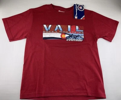 Champion Youth Boys Girls T-Shirt Vail Colorado Size Small 6/7 Burgundy Mountain - Image 1 of 4