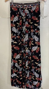 Pantalones de cintura bordados para mujer JAASE talla XS floral Palazzo pierna ancha J203 - Imagen 1 de 4