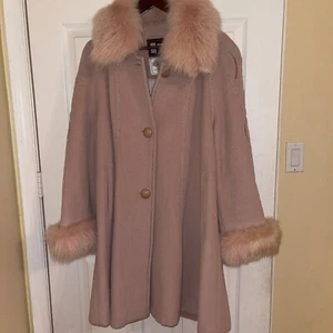 Baby Lama & Wool Coat Henri Barrau Size LG Cannes, Italy Women’s Designer - Picture 1 of 18