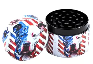 2 Zoll Creative Pattern Grinder, Amerikanische Flagge und Pit Bull 4 Stück Grinder - Bild 1 von 6
