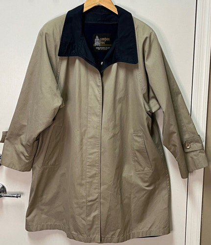 OFF WHITE London Fog da uomo LUNGHEZZA MEDIA JKT CAPPOTTO CON FODERA CON CERNIERA 12 R ottime condizioni