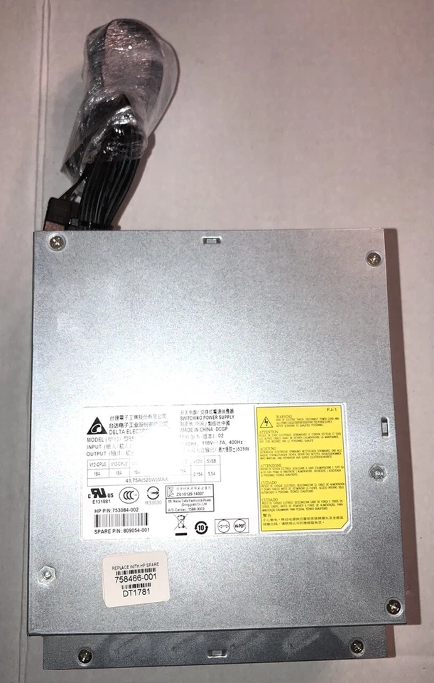 HP Z440 Workstation DPS-525AB 525W Power Supply 753084-002 809054-001 758466-001 - Image 1 of 2