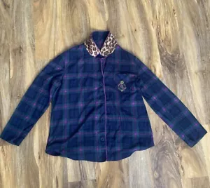 Womens Vintage Nightshirt Lauren Ralph Lauren Flannel Shirt Size M - Picture 1 of 6