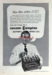 GOLDEN CROMPTON Motor Vehicle Batteries Print - Original 1957 ADVERT - Picture 1 of 1