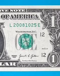 2008 October 25 : L 20081025 E BIRTHDAY Note $1 One Dollar Bill *UNC* - Picture 1 of 3