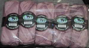 DARK HORSE Fantasy Yarn / Nylon Acrylic /5 pack /Multi Mauve Pink 92 Lot 2275 - Picture 1 of 5