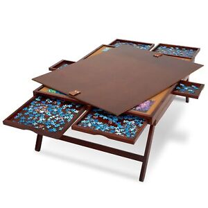 Jumbl Premium 1500-Piece Puzzle Table 27” x 35” Wooden Board with Felt Surface