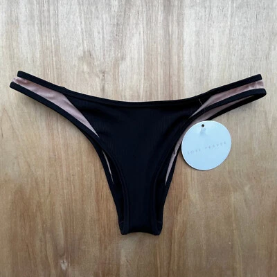 Parte inferior de bikini TORI PRAVER MANON BOTTOM para mujer forrada negra rosa talla XS NUEVA CON ETIQUETAS Foto 1 de 4