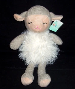 14" NEW Walgreens Cream Beige Knit Lamb Sheep Hug Me Fluffy Plush Stuffed Animal - Picture 1 of 1