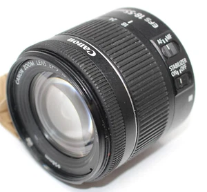 Canon EF S 18 55mm F4 5.6 IS STM Zoom Lens Image Stabilzer Black Tested Good - Picture 1 of 9